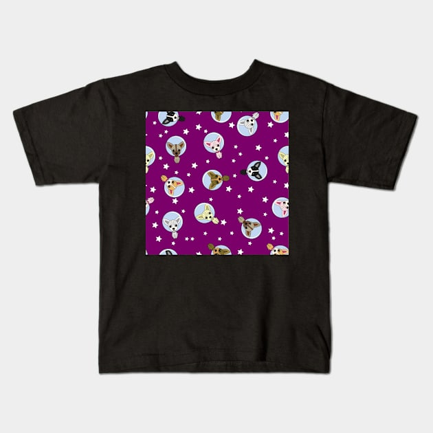 Cute Space Colored Dogs Pattern Seamless Kids T-Shirt by MichelMM